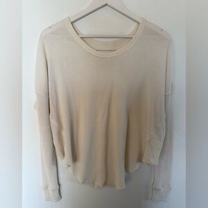 We The Free Waffle Knit Long Sleeve Cream Top SZ